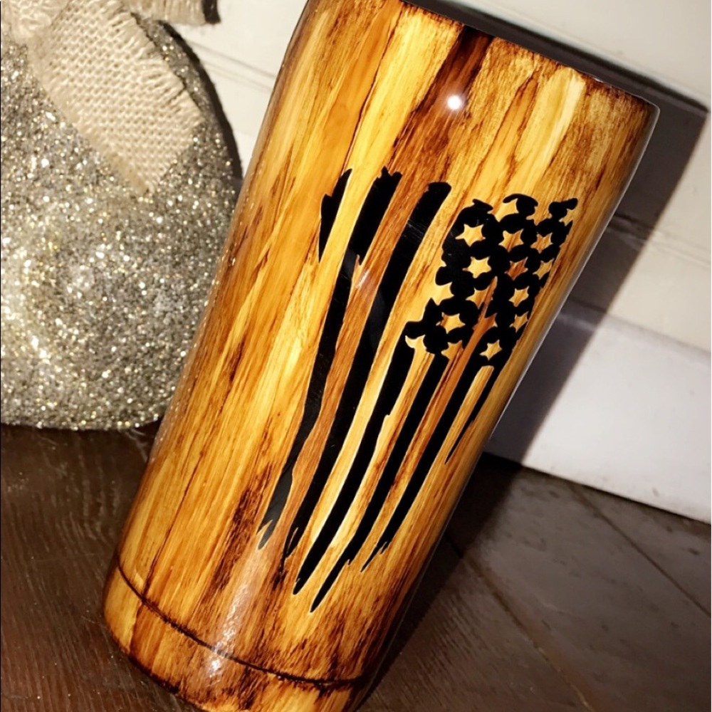 Wood grain rtic cup!